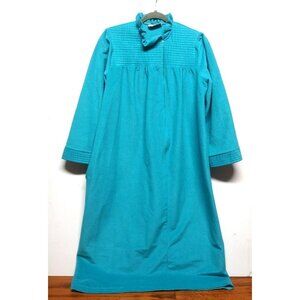 Vintage PEARL By Anne Leslie Velvety Velour Housedress Robe Size M/L zip up EUC